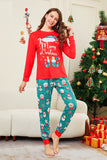 Pyjama assorti familial à imprimé Joyeux Noël rouge