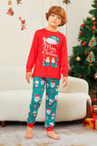 Pyjama assorti familial à imprimé Joyeux Noël rouge