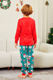 Pyjama assorti familial à imprimé Joyeux Noël rouge