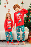 Pyjama assorti familial à imprimé Joyeux Noël rouge