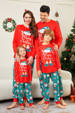 Pyjama assorti familial à imprimé Joyeux Noël rouge