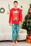 Pyjama assorti familial à imprimé Joyeux Noël rouge