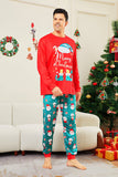 Pyjama assorti familial à imprimé Joyeux Noël rouge