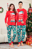 Pyjama assorti familial à imprimé Joyeux Noël rouge