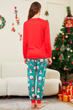 Pyjama assorti familial à imprimé Joyeux Noël rouge