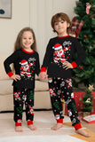 Noir Noël Père Noël Imprimé Famille Pyjamas Assortis Ensembles