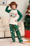 Vert foncé Noël imprimé Père Noël famille pyjama assorti