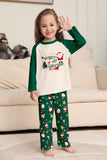 Vert foncé Noël imprimé Père Noël famille pyjama assorti