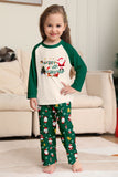 Vert foncé Noël imprimé Père Noël famille pyjama assorti
