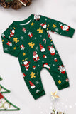 Vert foncé Noël imprimé Père Noël famille pyjama assorti