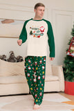 Vert foncé Noël imprimé Père Noël famille pyjama assorti