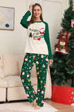 Vert foncé Noël imprimé Père Noël famille pyjama assorti