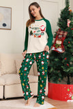 Vert foncé Noël imprimé Père Noël famille pyjama assorti