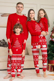 Arbre à imprimé rouge à manches longues Famille de Noël Pyjama assorti