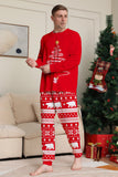 Arbre à imprimé rouge à manches longues Famille de Noël Pyjama assorti