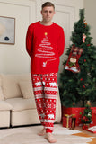 Arbre à imprimé rouge à manches longues Famille de Noël Pyjama assorti