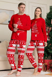 Arbre à imprimé rouge à manches longues Famille de Noël Pyjama assorti