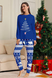 Arbre à imprimé rouge à manches longues Famille de Noël Pyjama assorti