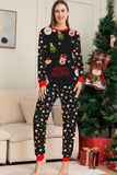 Ensemble de pyjama assorti familial imprimé rouge douillet de Noël
