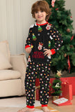 Ensemble de pyjama assorti familial imprimé rouge douillet de Noël