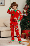 Ensemble de pyjama assorti familial imprimé rouge douillet de Noël