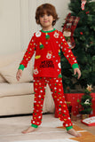 Ensemble de pyjama assorti familial imprimé rouge douillet de Noël