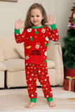 Ensemble de pyjama assorti familial imprimé rouge douillet de Noël