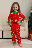 Ensemble de pyjama assorti familial imprimé rouge douillet de Noël
