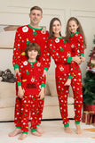 Ensemble de pyjama assorti familial imprimé rouge douillet de Noël