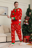 Ensemble de pyjama assorti familial imprimé rouge douillet de Noël