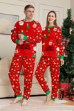 Ensemble de pyjama assorti familial imprimé rouge douillet de Noël