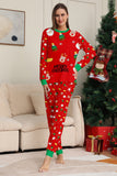 Ensemble de pyjama assorti familial imprimé rouge douillet de Noël