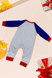 Pyjama assorti familial imprimé bonhomme de neige bleu gris