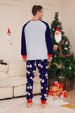 Pyjama assorti familial imprimé bonhomme de neige bleu gris