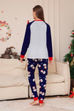 Pyjama assorti familial imprimé bonhomme de neige bleu gris