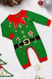 Ensemble de pyjama assorti familial de Noël imprimé rayures horizontales vertes