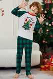 Vert Joyeux Noël Plaid Imprimé Famille Pyjama Assorti