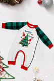 Vert Joyeux Noël Plaid Imprimé Famille Pyjama Assorti