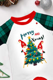 Vert Joyeux Noël Plaid Imprimé Famille Pyjama Assorti