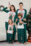 Vert Joyeux Noël Plaid Imprimé Famille Pyjama Assorti