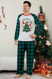 Vert Joyeux Noël Plaid Imprimé Famille Pyjama Assorti