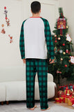 Vert Joyeux Noël Plaid Imprimé Famille Pyjama Assorti