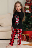 Noir Rouge Renne Flocon de Neige Imprimé Noël Famille Pyjama Assorti Ensemble