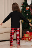 Noir Rouge Renne Flocon de Neige Imprimé Noël Famille Pyjama Assorti Ensemble