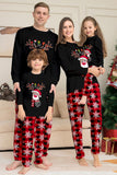 Noir Rouge Renne Flocon de Neige Imprimé Noël Famille Pyjama Assorti Ensemble