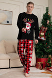 Noir Rouge Renne Flocon de Neige Imprimé Noël Famille Pyjama Assorti Ensemble