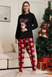Noir Rouge Renne Flocon de Neige Imprimé Noël Famille Pyjama Assorti Ensemble