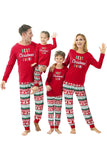 Pyjama familial assorti imprimé à manches longues imprimé de Noël rouge