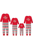 Pyjama familial assorti imprimé à manches longues imprimé de Noël rouge