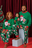 Pyjama assorti familial imprimé Père Noël vert foncé